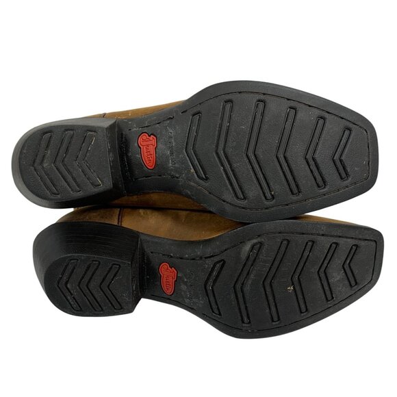 Justin Boots 12” Stampede Square Toe Boot Brown Leather Womens 10B L2552 - Picture 6 of 9